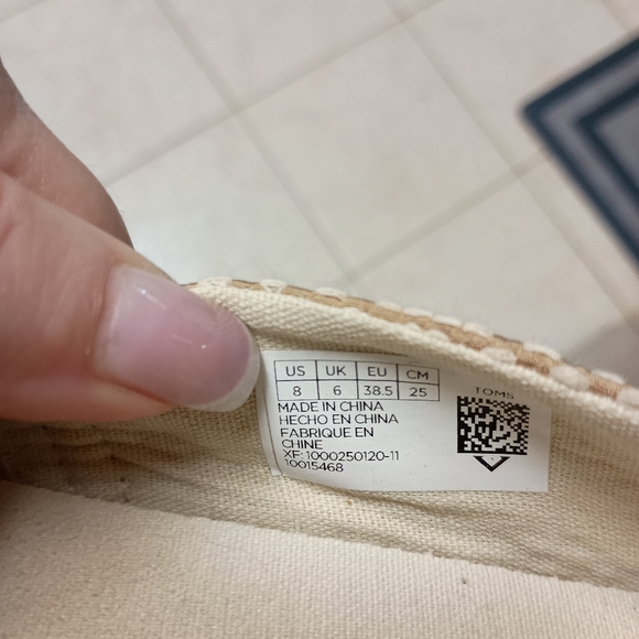 Toms woven flat espadrille sz 8 - Picture 6 of 6